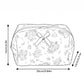 Womens Floral Makeup Bag with Bow Pearl Charm and Zipper Closure