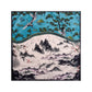 Scenic Landscape Print Square Scarf with Soft Silky Fabric Lightweight Versatile Neck and Hair Accessory