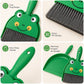 2-Piece Mini Dustpan and Brush Set with Animal Face Design for Tabletop Cleaning