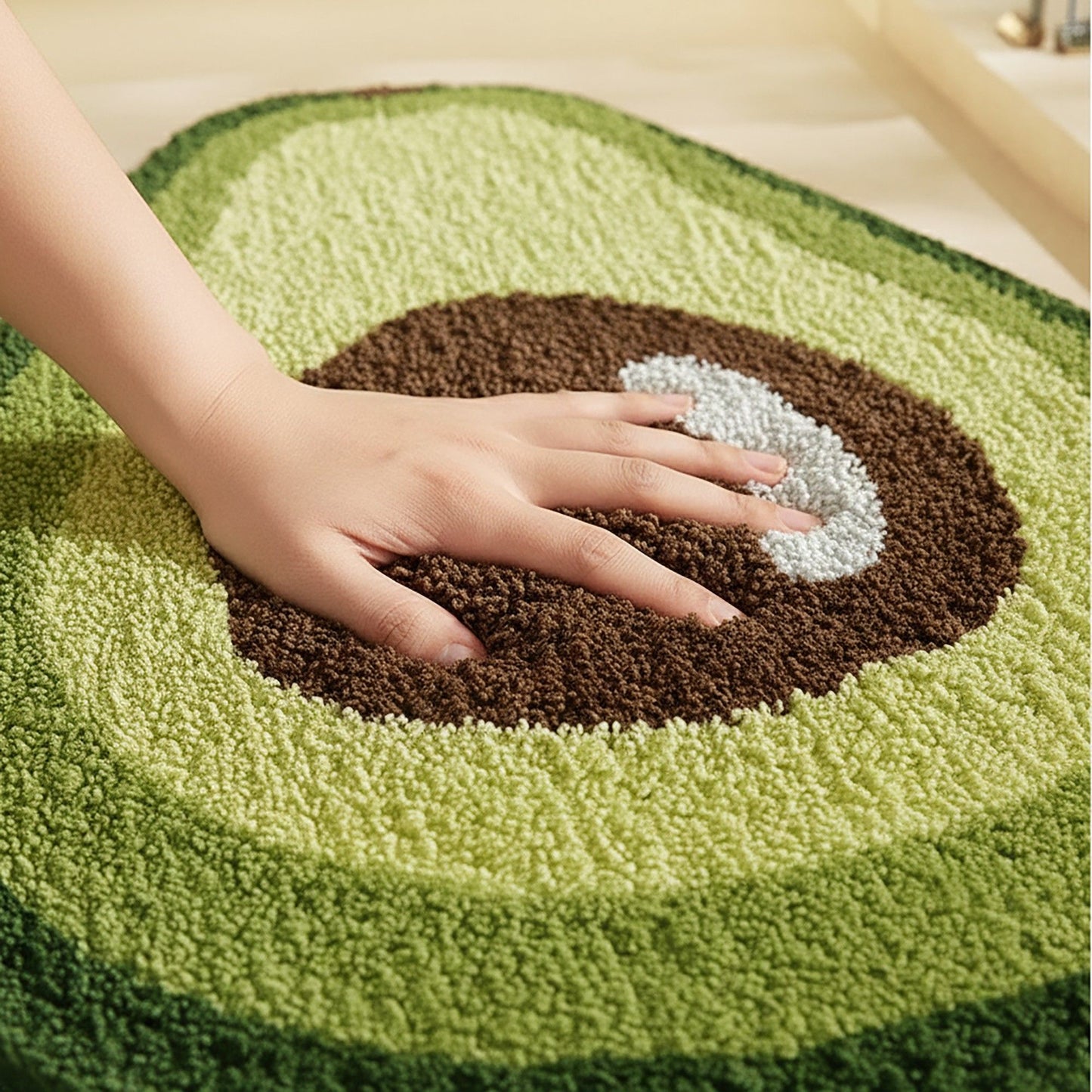 Tufted Floor Mat with Fruit Inspired Design Non Slip Backing Soft Plush Decorative Kitchen Bathroom Rug
