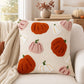 Halloween Pumpkin Embroidered Decorative Throw Pillow Cover 17.7x17.7in