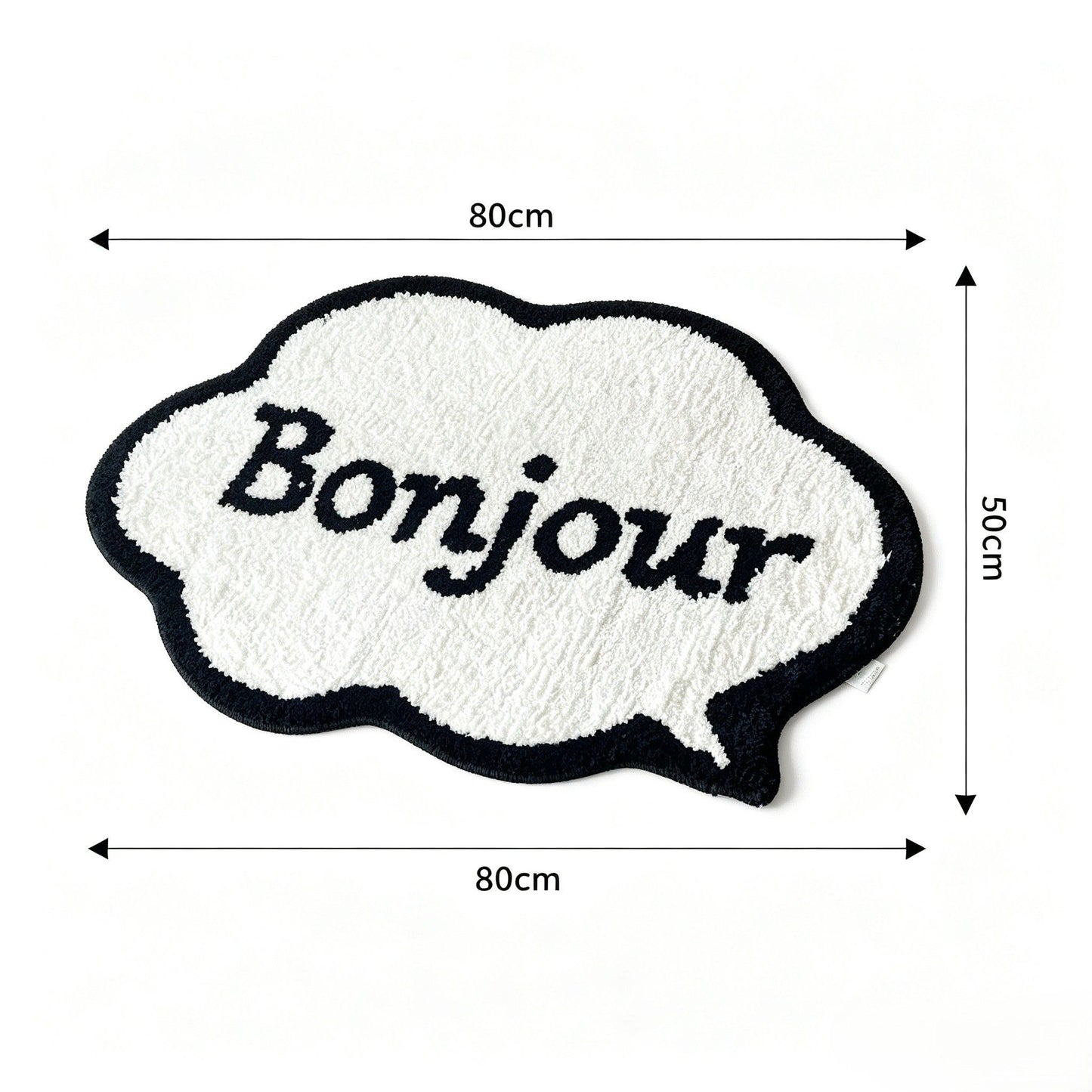 Bonjour Cloud Shaped Bathroom Floor Mat Soft Water Absorbent with Anti-Slip Base
