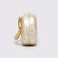 Marbled Acrylic Clutch Bag with Sculptural Gold Tone Handle Statement Evening Handbag 7.5x4x2.7 in