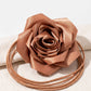 Single Satin Rose Fabric Wrap Waist Belt Adjustable Floral Statement Waist Jewelry 43.3in