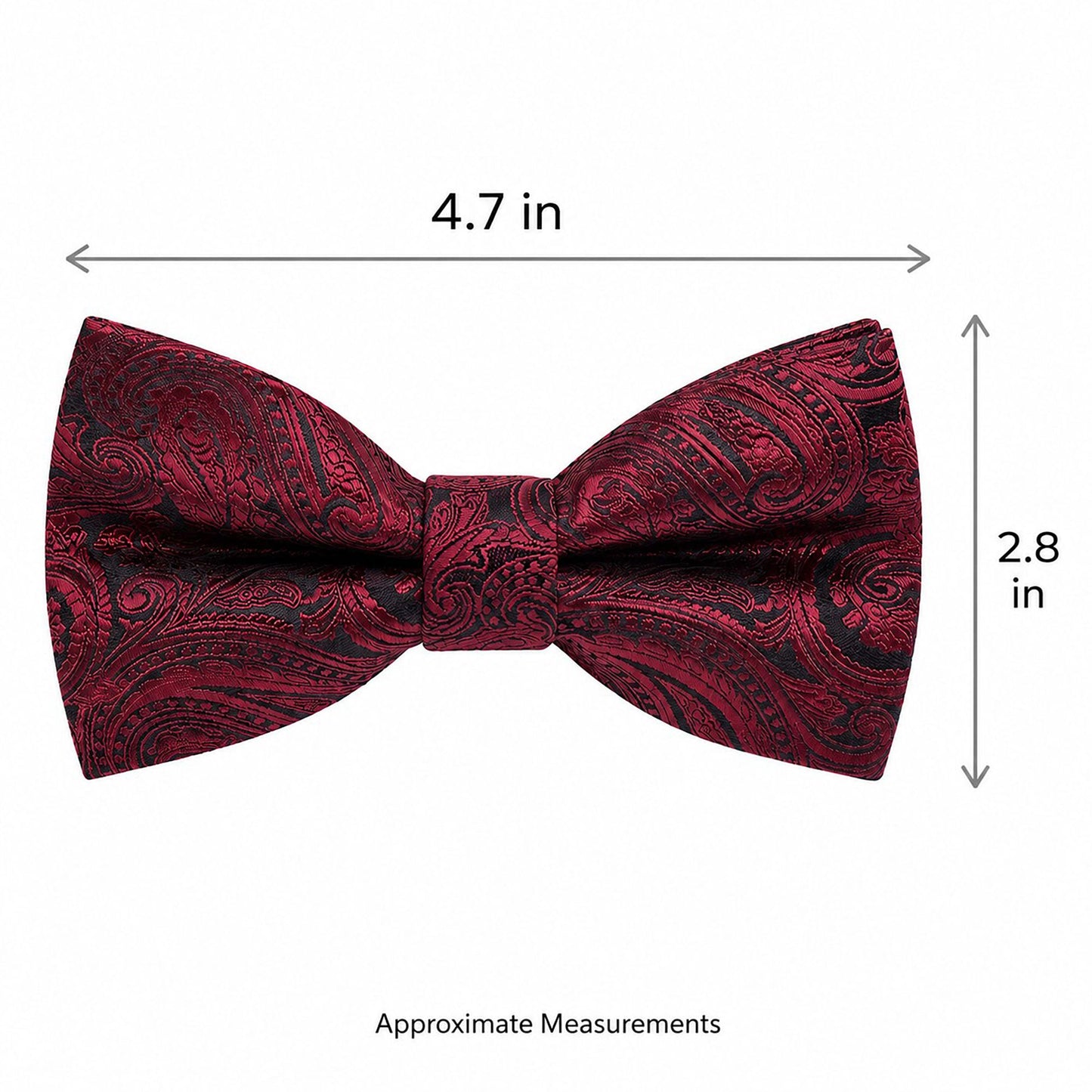 Pre Tied Paisley Bow Tie Adjustable Formal Suit and Tuxedo Accessory