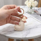 3 Pack Heart Keychains with Love Charm and Gold Tone Ring Clip