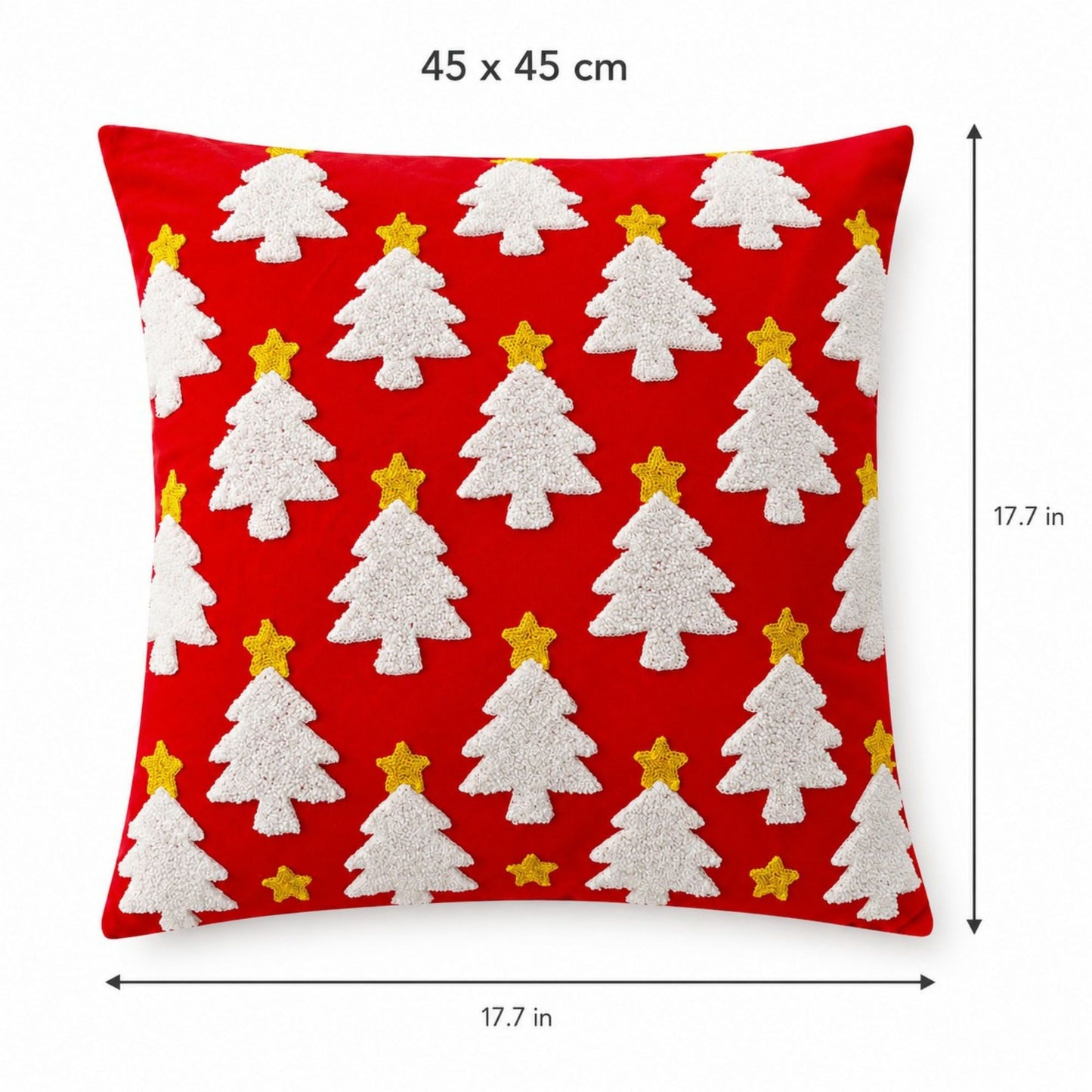 2 Pack Christmas Tree Bow Embroidered Velvet Pillow Covers