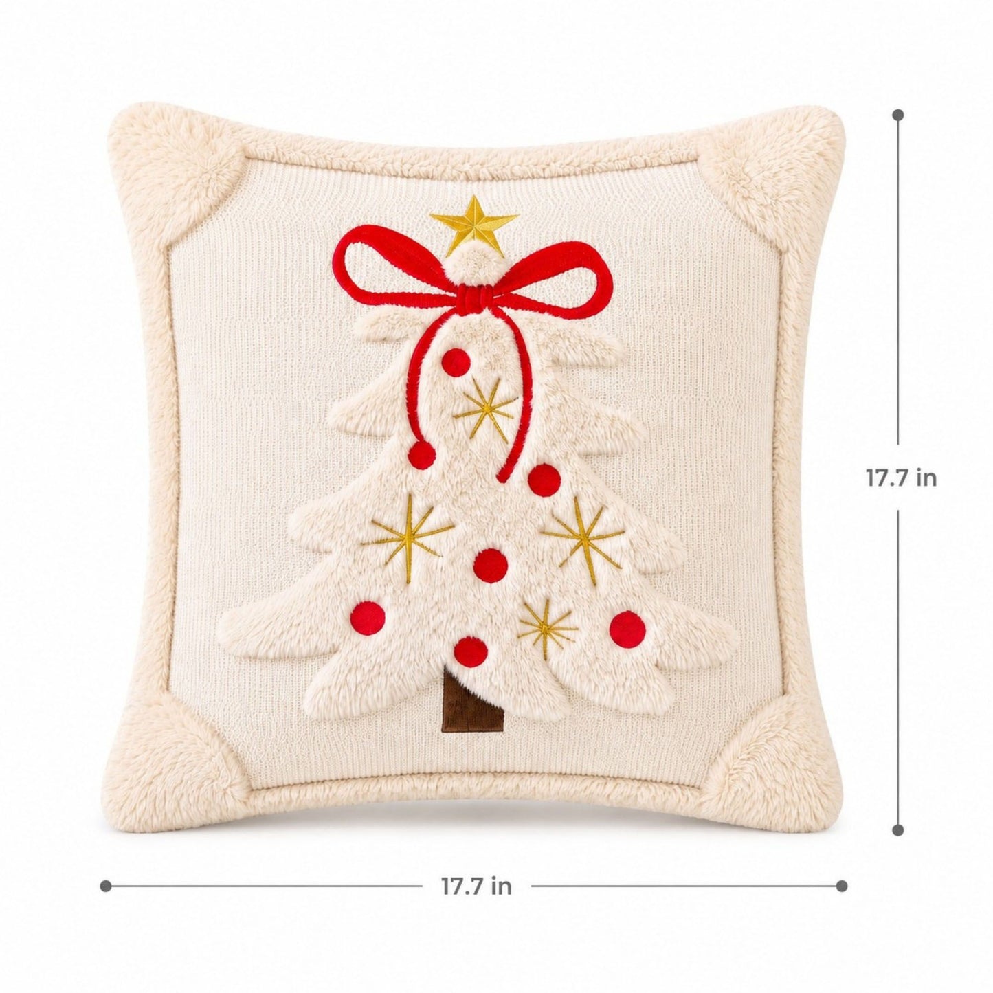 2pc Christmas Tree Plush Pillow Covers 17.7 x 17.7 in