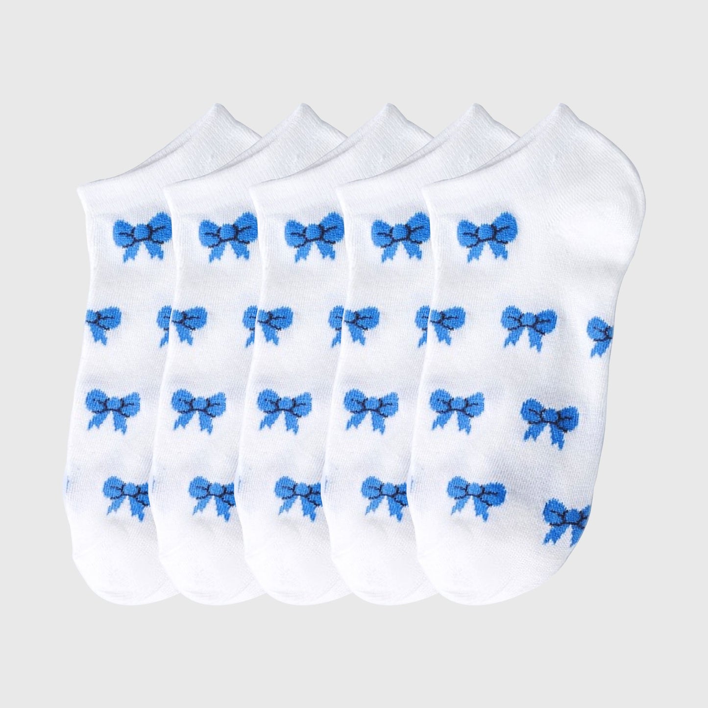 No - Show Socks with Bow Pattern for Casual 5Pk