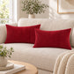 2 Pack Soft Corduroy Throw Pillow Covers 18 x 18 Inch and 12 x 20 Inch