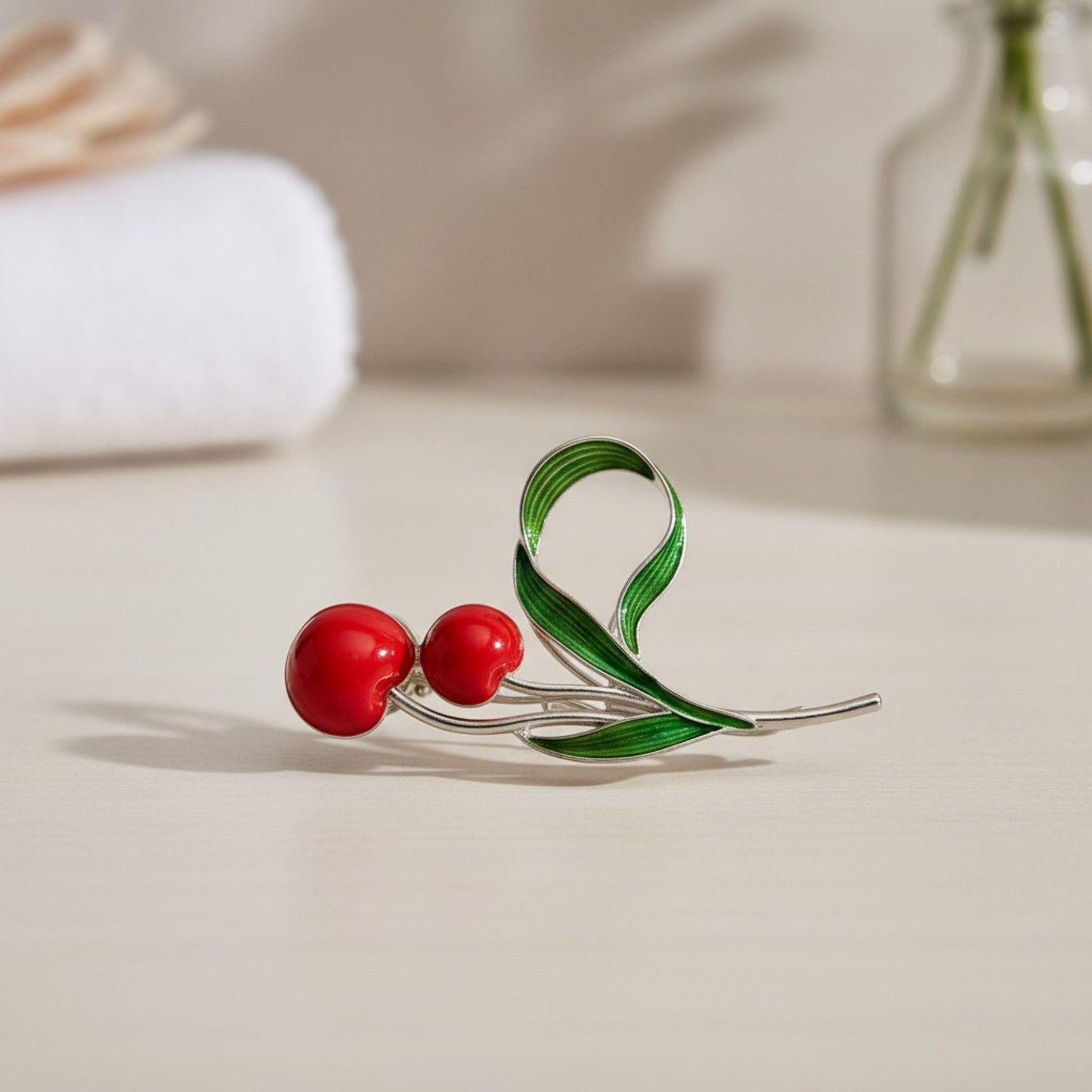 2pcs Tulip Flower Metal Hair Claw Clip with Enamel Petal and Leaf Detailing