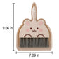 2-Piece Mini Dustpan and Brush Set with Animal Face Design for Tabletop Cleaning