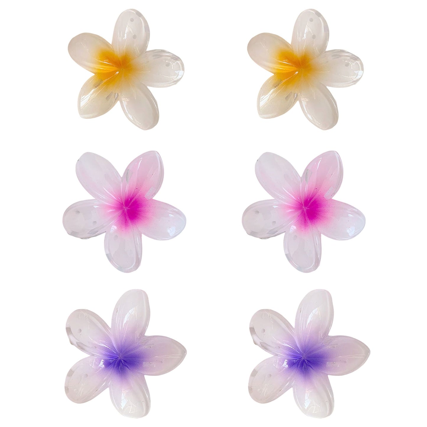Flower Hair Clips Set 6 Pack Colorful Floral Claw Clips Small Hair Accessories