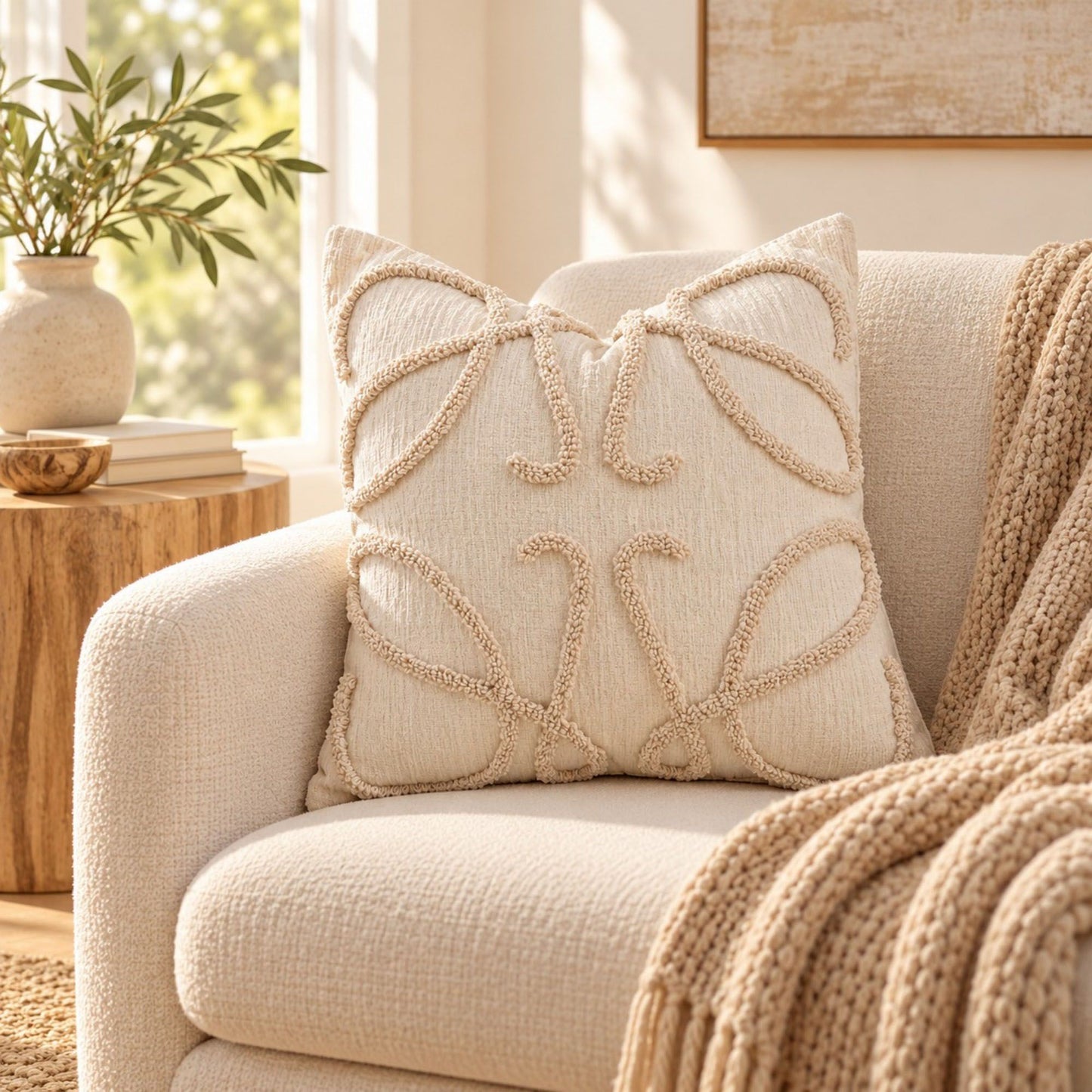 Boho Tufted Tassels Decorative Throw Pillow Cover Set of 2