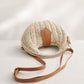 Round Woven Top Handle Crossbody Bag with Magnetic Snap and Detachable Strap