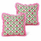 2 Pack Floral Lattice Ruffle Decorative Throw Pillow Covers