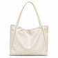 Large Faux Leather Tote Bag with Double Shoulder Straps and Magnetic Closure