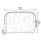 Floral Quilted Makeup Bag Large Capacity Cosmetic Toiletry Travel Pouch with Handle