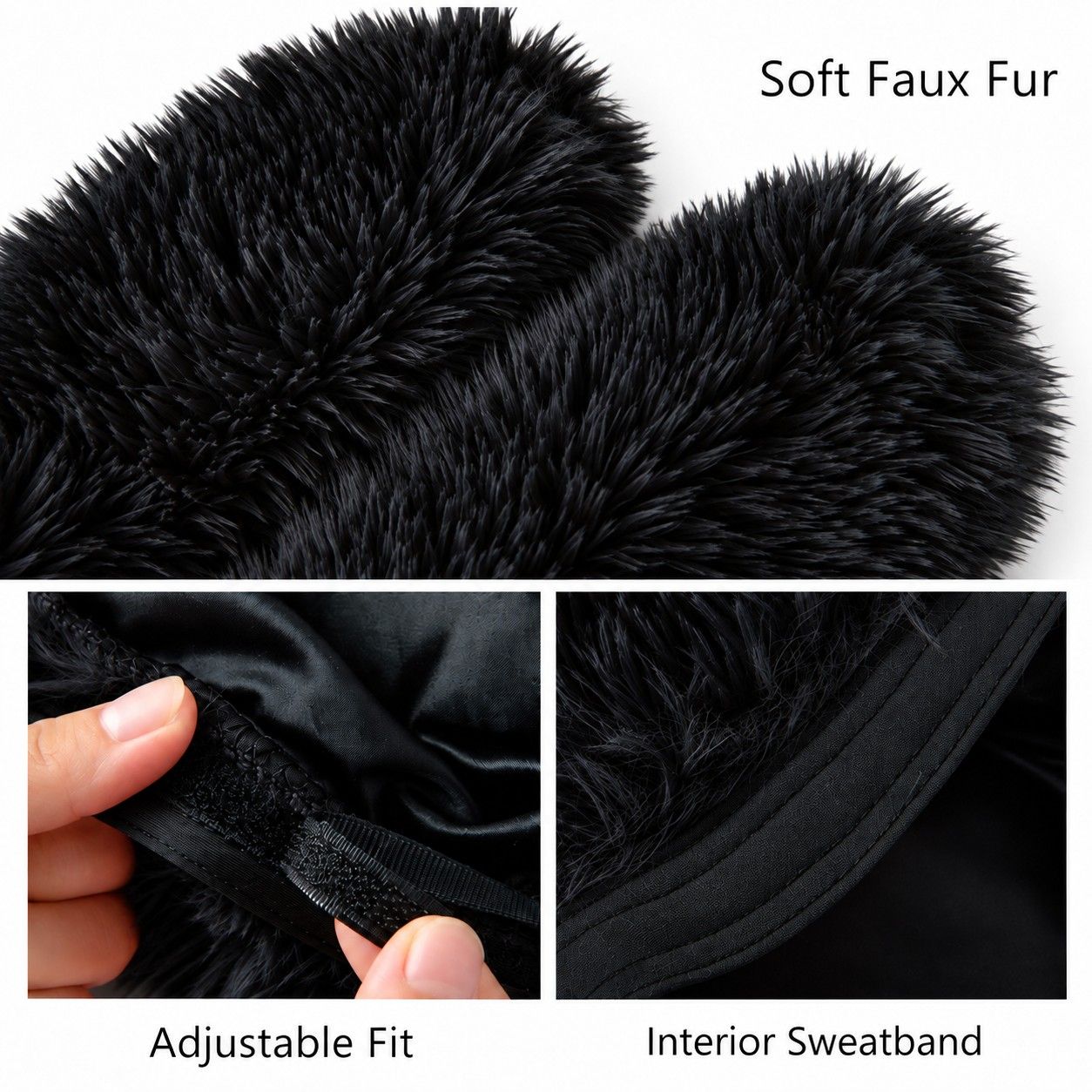 Faux Fur Trapper Hat Long Ear Flaps Plush Winter Hat