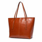 Large Faux Leather Tote Bag with Zip Closure and Interior Pockets