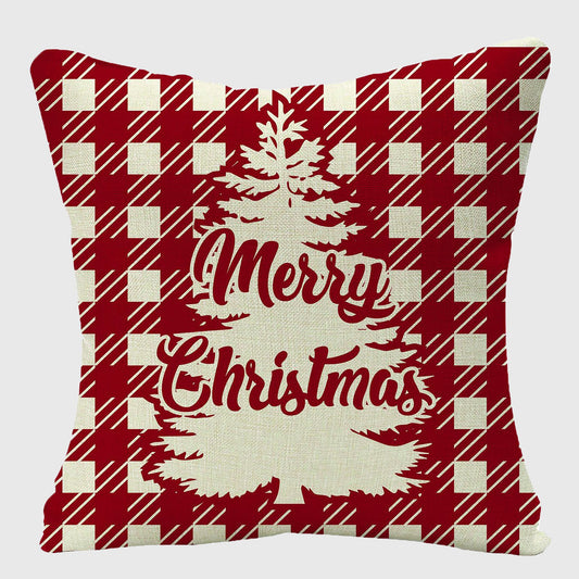 Christmas Gingham Throw Comfortable Pillow Cover 18x18in