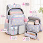 3pc Daisy Print School Backpack Lunch Bag Pencil Case Set