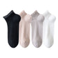 4-Pair Pack Breathable Lace Trim Ankle Socks with Open Knit Mesh Texture and Cotton Comfort