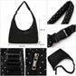 Large Nylon Polka Dot Shoulder Tote Bag