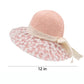 Crochet Sun Hat with Lace Bow Accent and Embroidered Sheer Wide Brim