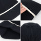 Ribbed Knit Beanie Hat with Contrast Trim and Folded Cuff