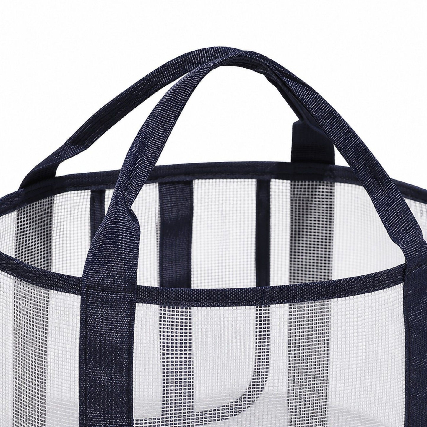 Mesh Beach Tote Bag with Multiple Outside Pockets Open Top Carry Handles for Pool Gym and Travel