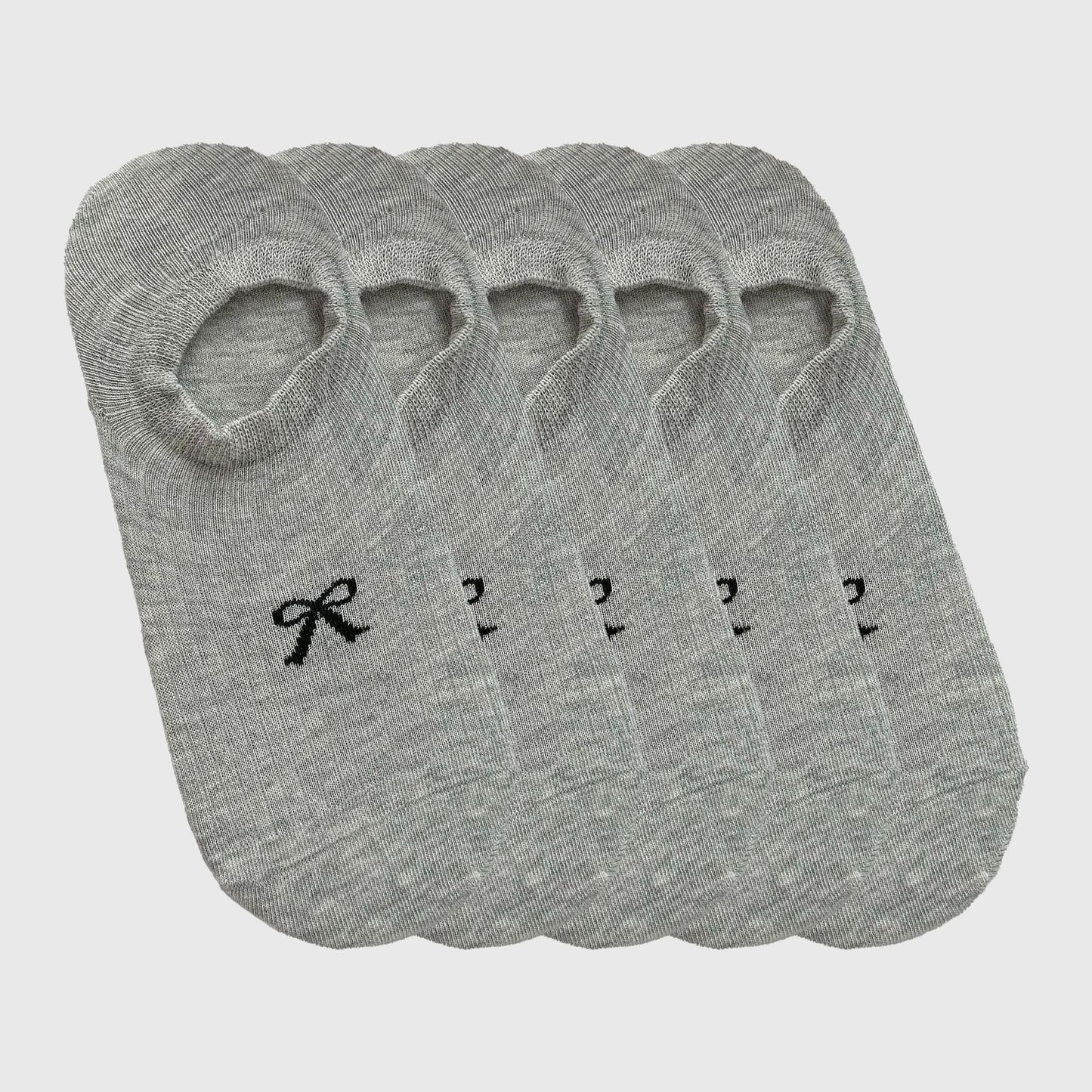 No-Show Liner Socks with Bow Accent 5Pk
