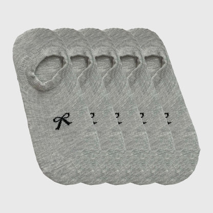 No-Show Liner Socks with Bow Accent 5Pk