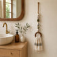 Coastal Beaded Wood Ring Towel Hanger