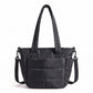 Quilted Puffer Tote Bag with Adjustable Shoulder Strap Multi Pocket Lightweight Carryall Handbag 13x6x10 in
