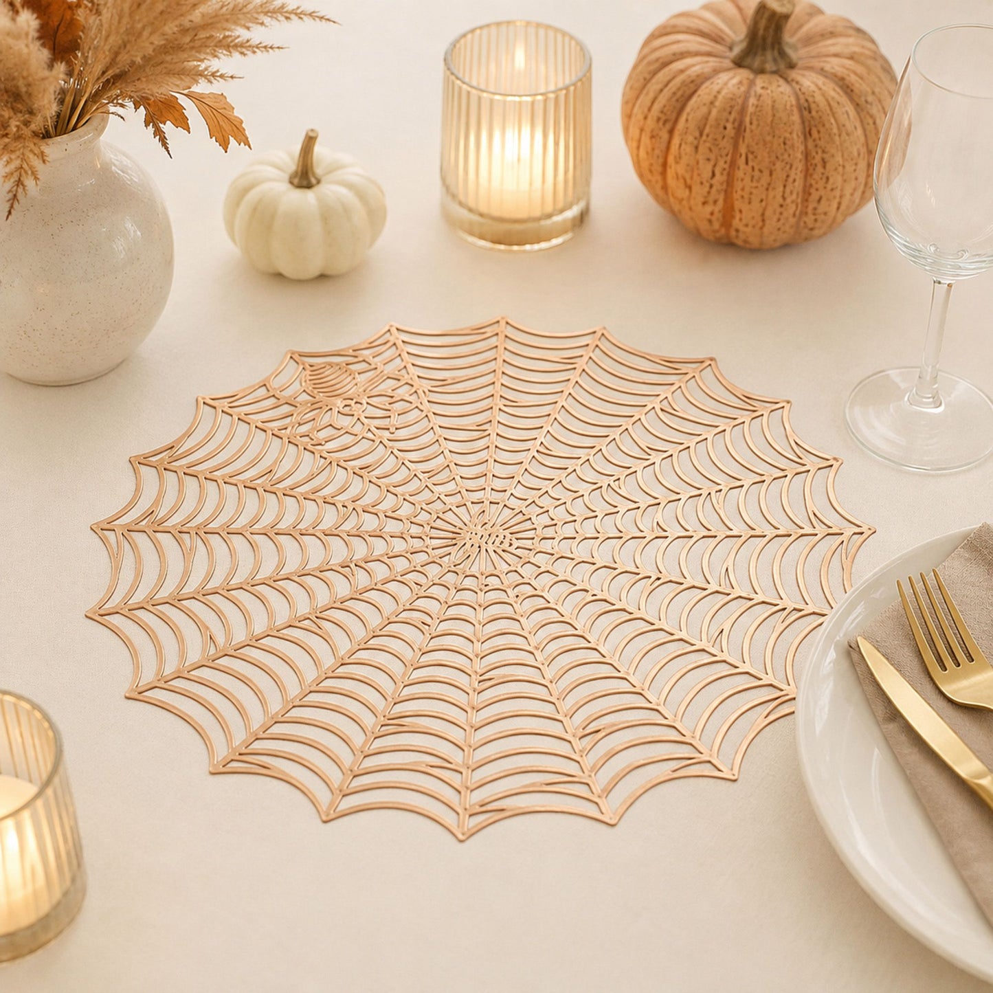 Halloween Spiderweb PVC Waterproof Non-Slip Placemat