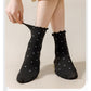 Polka Dot Ankle Socks Set Soft Cotton Blend Ruffle Trim Cuff Multiple Color Combos 5 Pairs