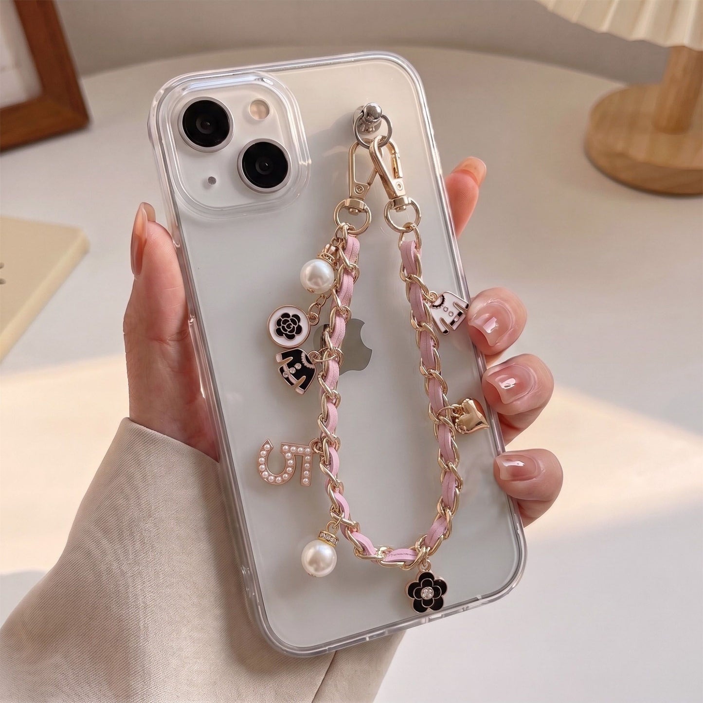 Decorative Chain Bag Strap with Charms and Swivel Clasps