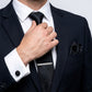 Men's Floral Print Tie Gift Set with Matching Pocket Square Cufflinks and Silver Tie Clip
