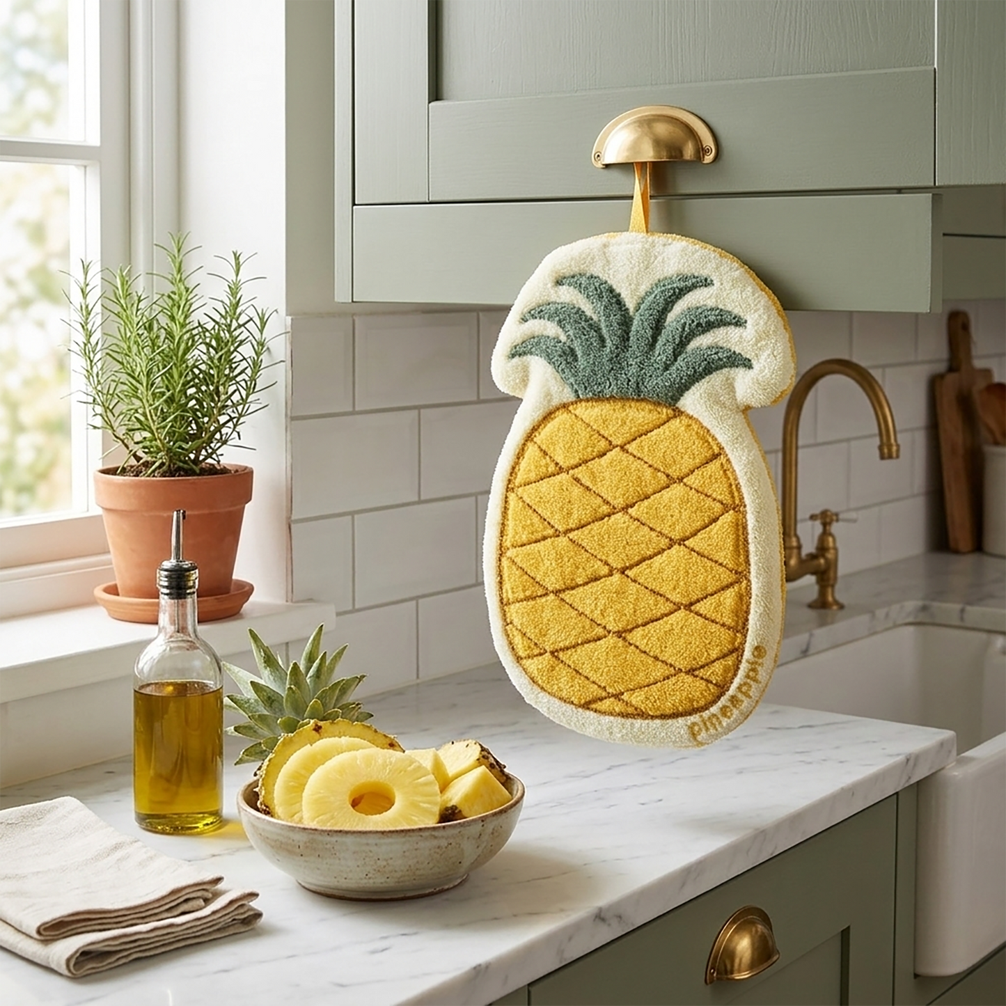 3 Pack Hanging Hand Towels Cute Fruit Shape Kitchen Bathroom Quick Dry Decorative Cleaning Towels