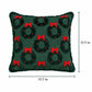 Christmas Wreath Bow Tufted Decorative Throw Pillow Cover
