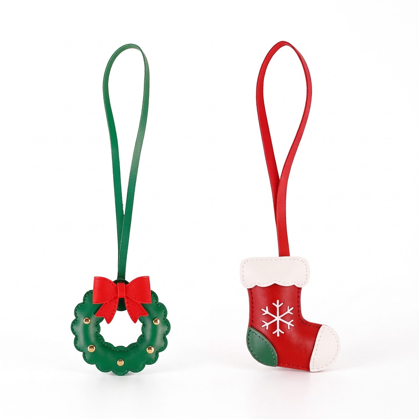 2 Piece Christmas Bag Charm Set with Hanging Loops