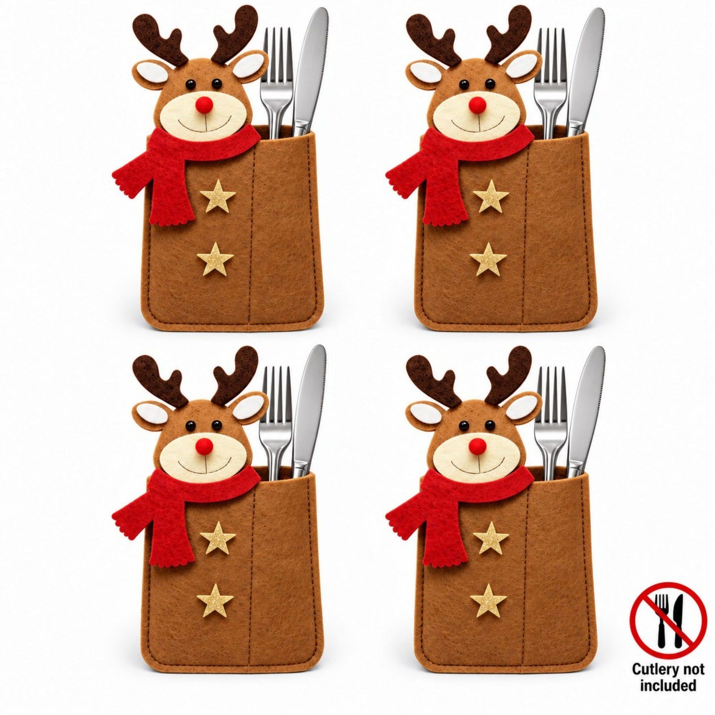 4pk Santa Christmas Silverware Holders