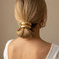 Gold Tone Hair Ties Set 6 Pack Accent Elastic Ponytail Holders Minimalist Hair Accessories