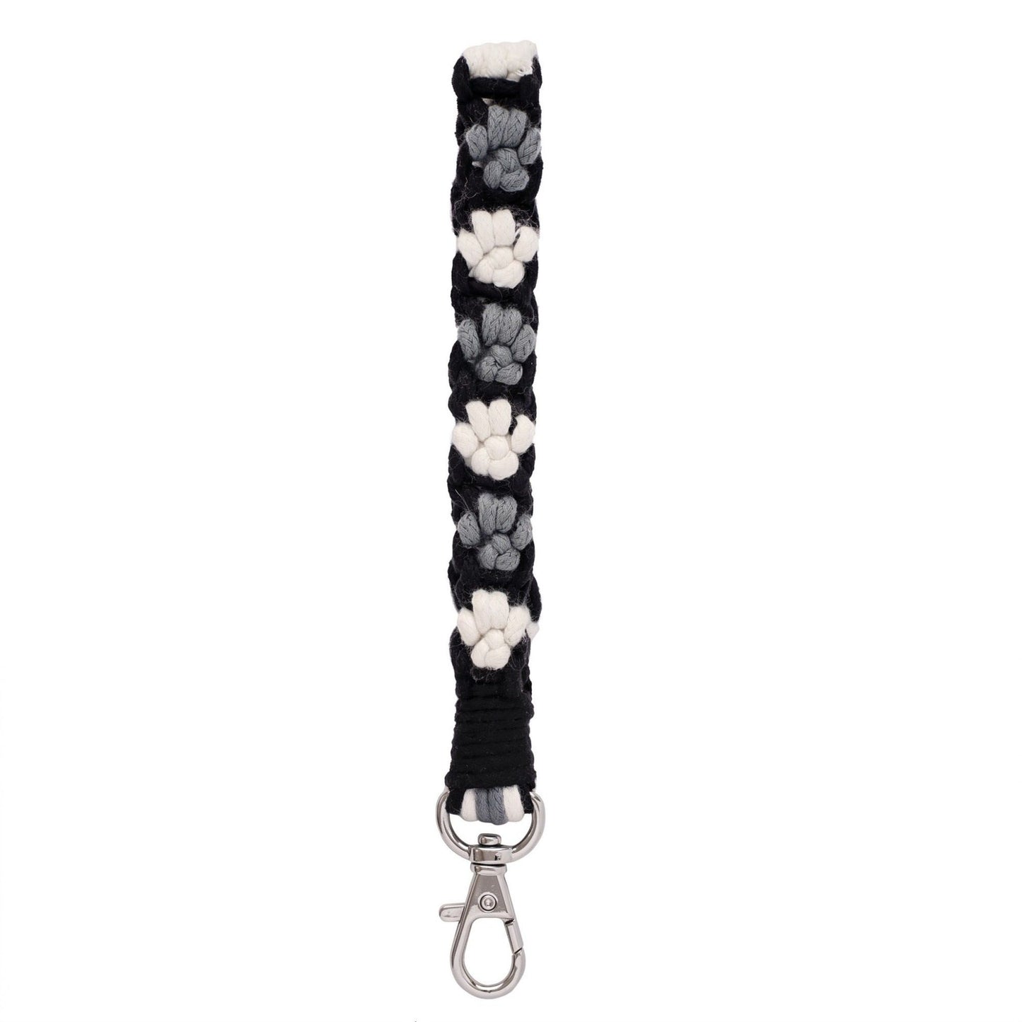 Floral Braided Wrist Strap with Swivel Clasp