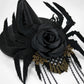 Halloween Mini Witch Hat Hair Clip with Spider Rose and Chains