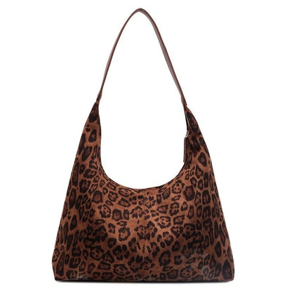Leopard Print Tote Bag with Single Shoulder Strap and Magnetic Snap Closure