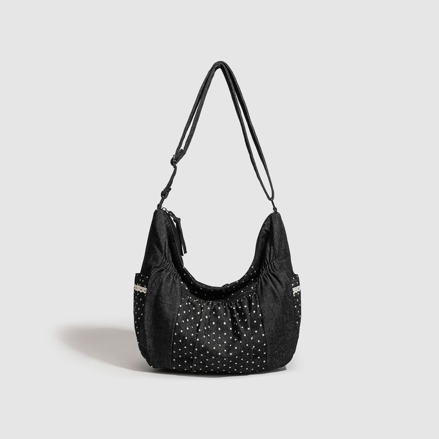 Polka Dot Hobo Shoulder Bag Large Capacity Crossbody Tote for School Work and Travel