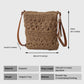 Women's Bohemian Crochet Shoulder Bag with Leather Straps