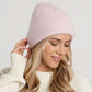 Fuzzy Knit Beanie Hat with Ribbed Cuff